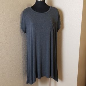 Try This Gray Short Sleeve Asymmetric Top 3X